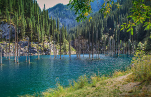 Ярко-синий цвет озера Каинди (Lake Kaindy) в Казахстане – фотографии Казахстана