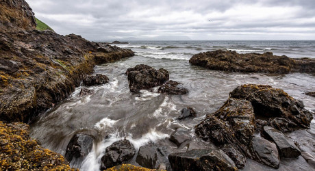 Зеркальный пляж на курильском острове Итуруп