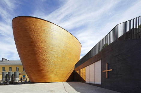 Необычная сюрреалистическая часовня Камппи в Финляндии