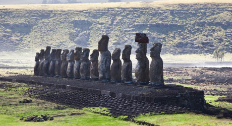 Ходячие статуи на острове Пасхи в Чили