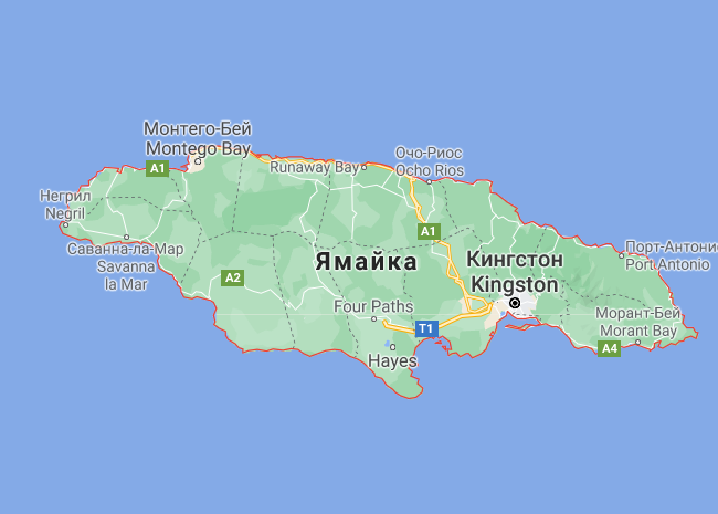 Ямайка на карте Ямайка на карте