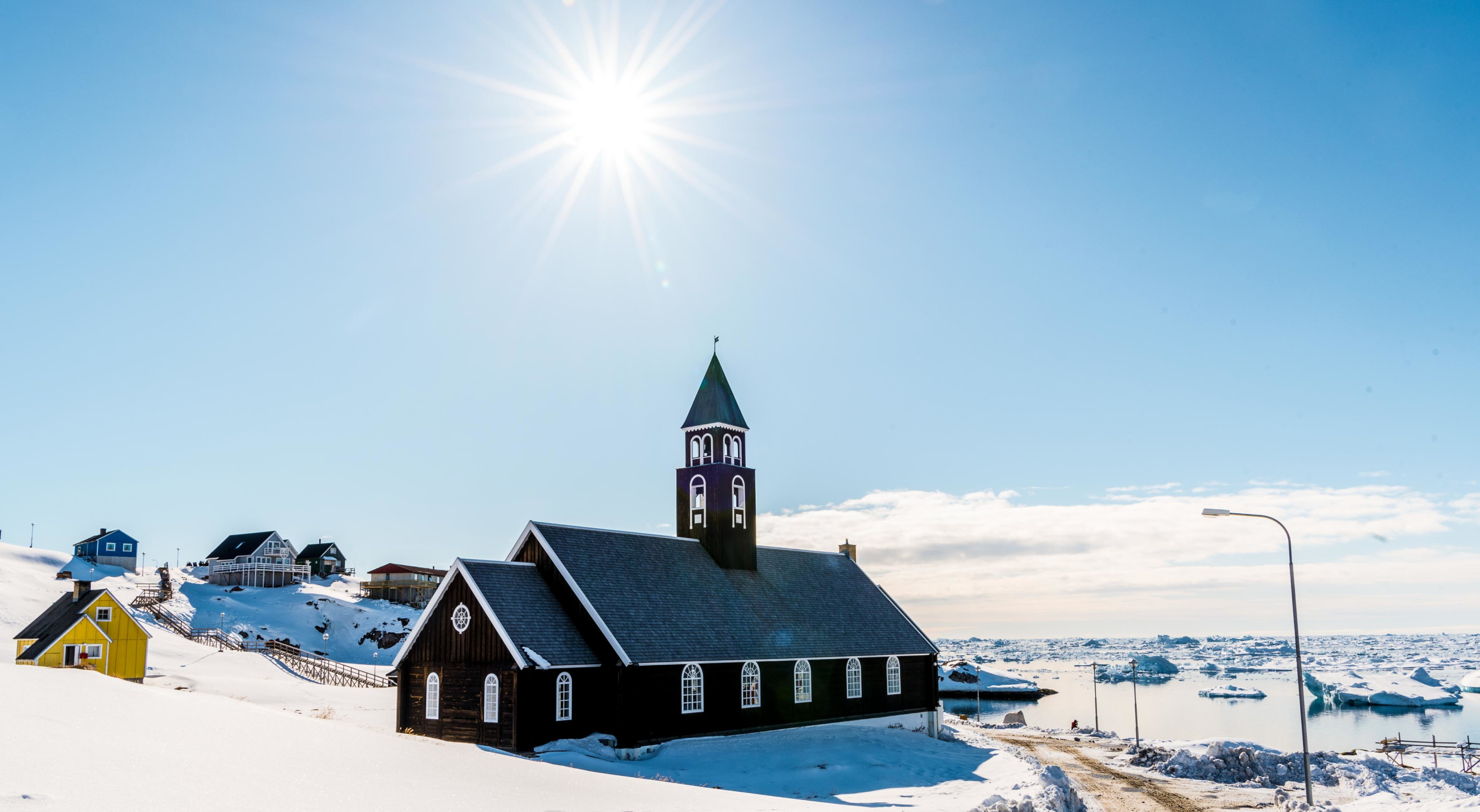 Церковь в Гренландии в зимнее время – фотографии Гренландии
