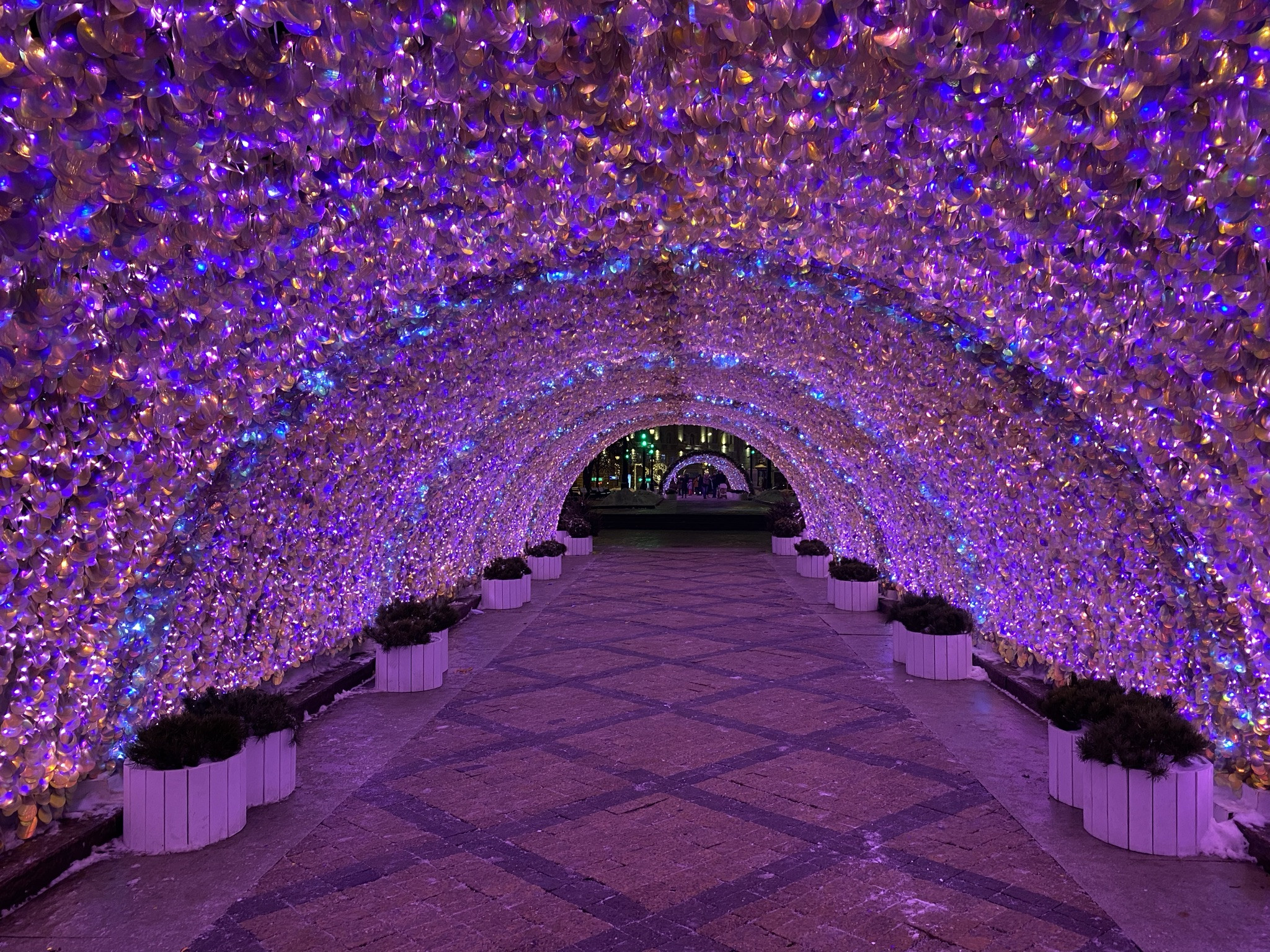 Никитский бульвар в Москве, новогодняя ночь 31 декабря – фотографии России