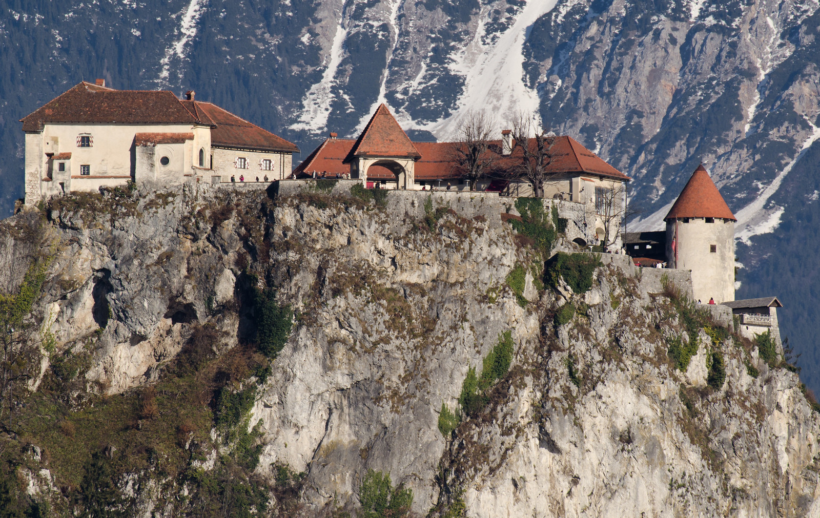 Замок на 130 метровой скале на озере Блед (Bled Lake), Словения – фотографии Словении