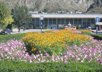 Клумба цветов в Ванадзор, Армения – фотографии Армении