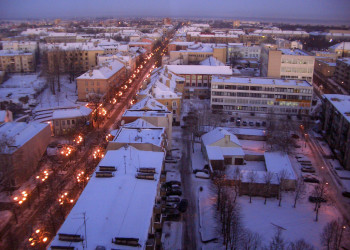 Вид на зимний Шауляй – фотографии Литвы