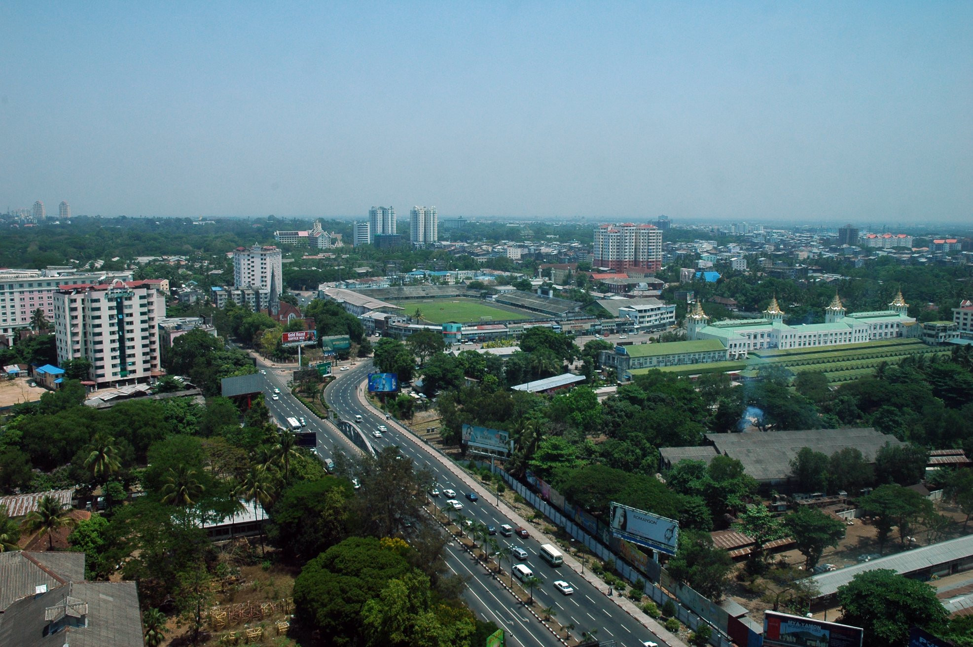 Панорамный вид в Ясоне, Мьянма – фотографии Мьянмы