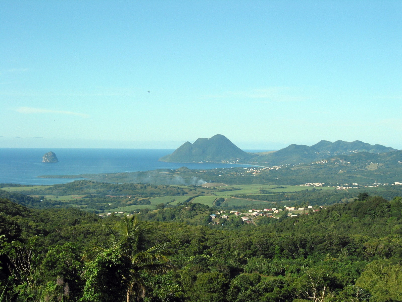 Вид на Алмазную скалу и холм Морн-Ларше – фотографии Мартиники