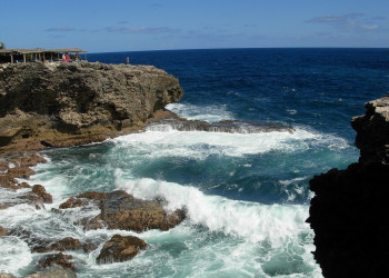 Морской прибой на северном побережье Animal Flower Cave Барбадос – фотографии Барбадоса