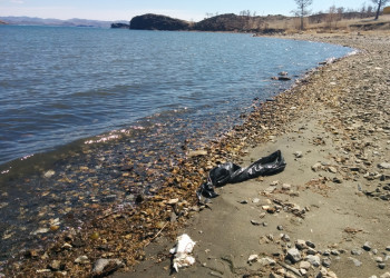 Мусор на пляже возле тубазы Да-Ши, Малое море, Байкал – фотографии России