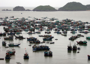 Возле острова ежедневно скапливаются сотни лодок – фотографии Вьетнама