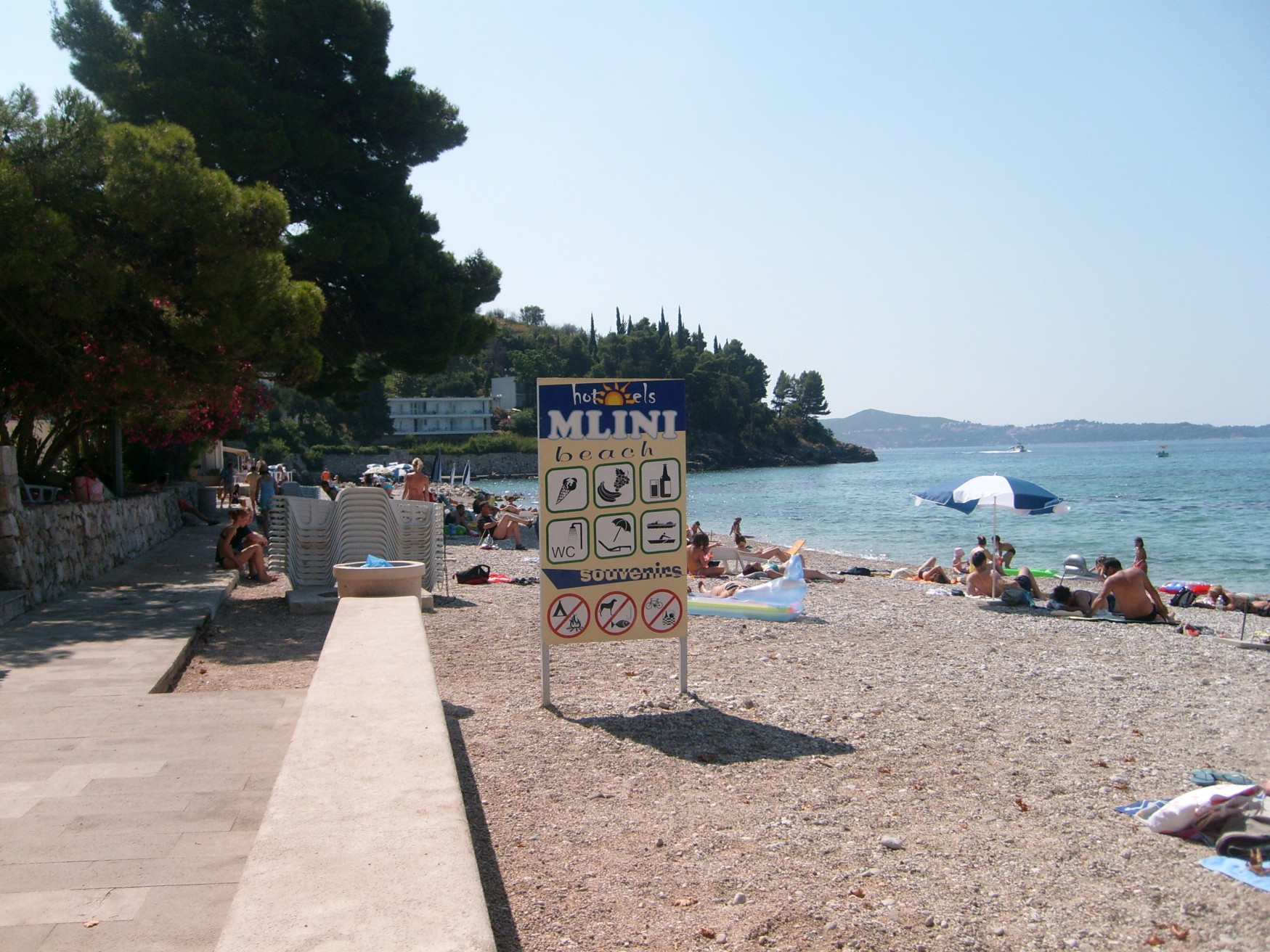 Пляж в Млини, Хорватия. Фото 1 – фотографии Хорватии