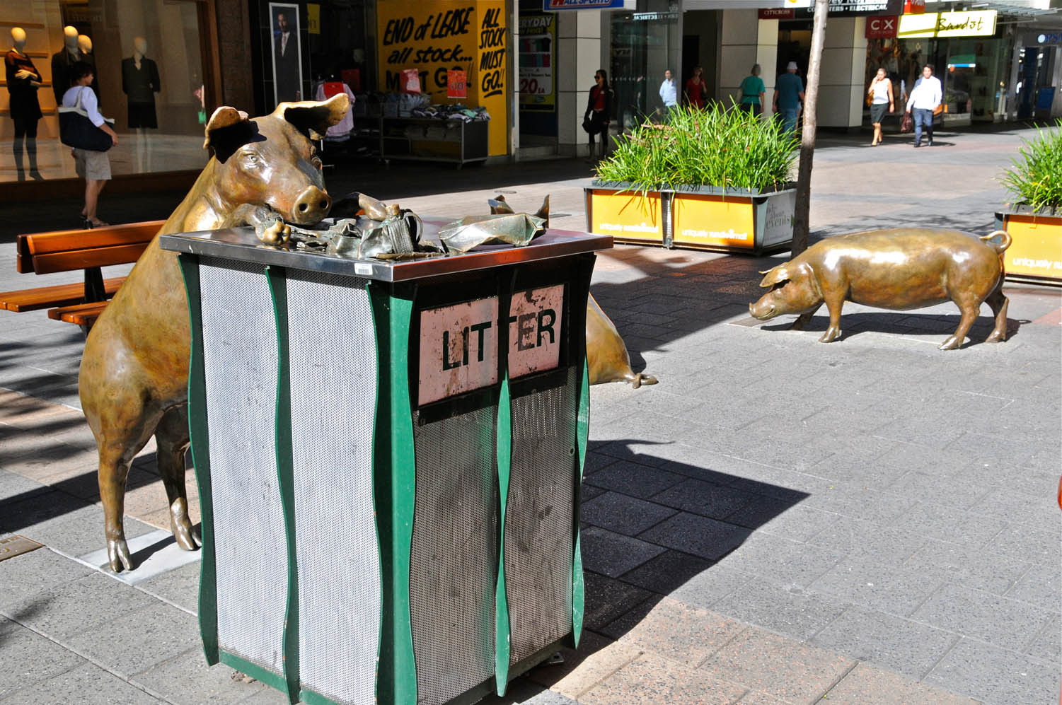 Бронзовые свинки в Аделаиде, Австралия – фотографии Австралии