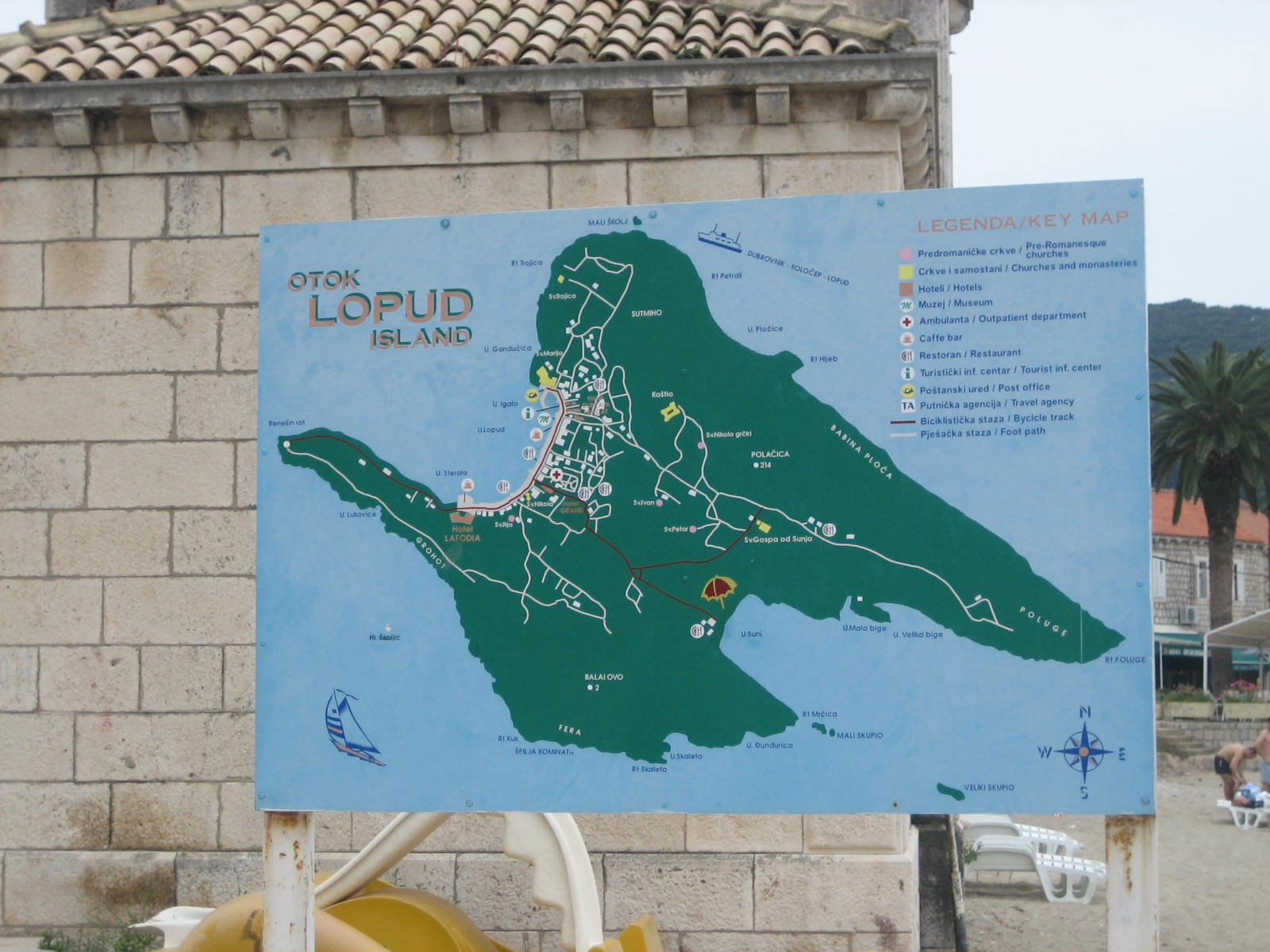 Карта острова Лопуд, Хорватия – фотографии Хорватии