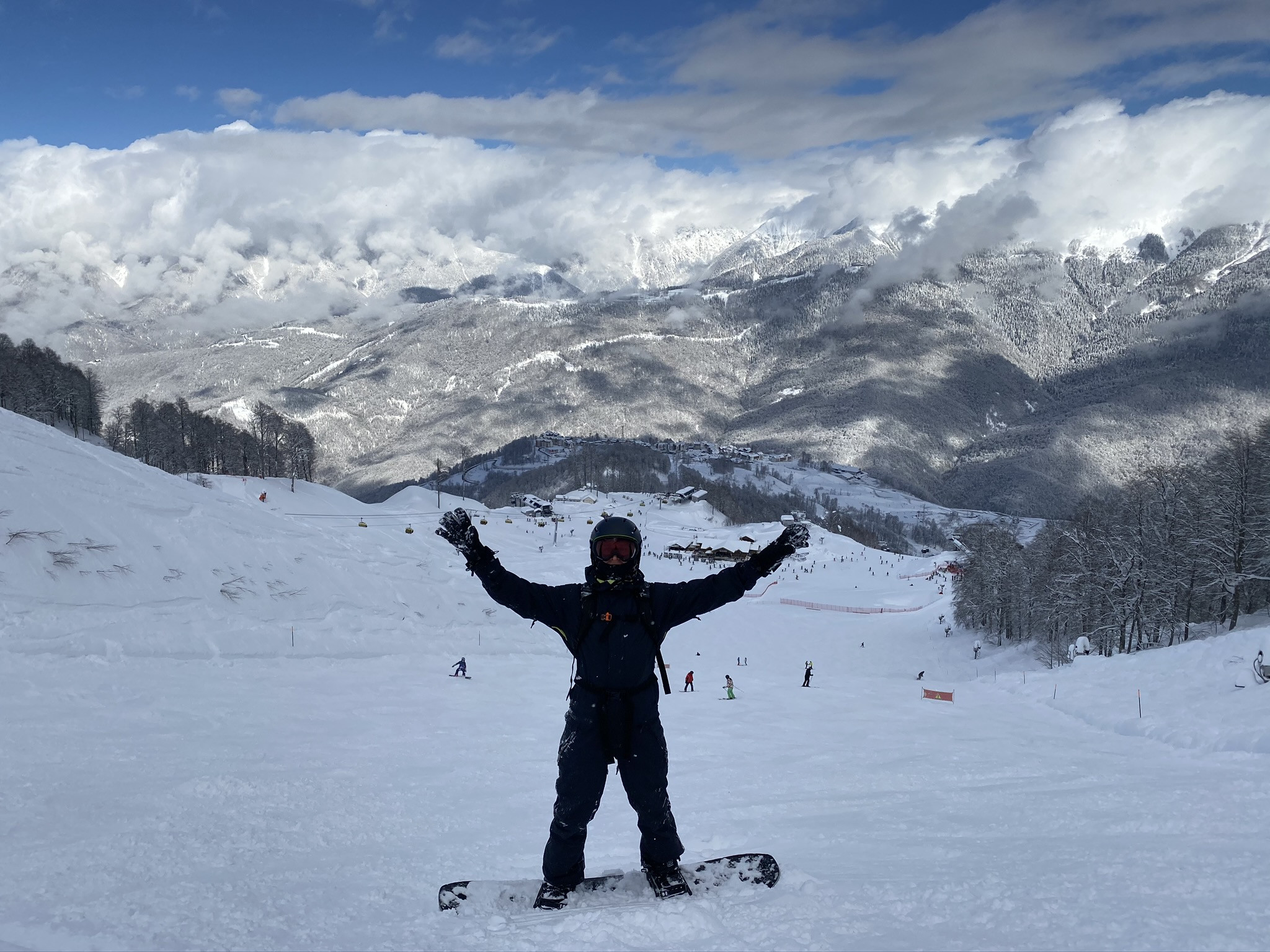 Сноубордист на Розе Хутор – фотографии России