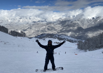 Сноубордист на Розе Хутор – фотографии России