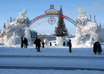 Новогодний городок в Воркуте, Россия. Фото 5 – фотографии России