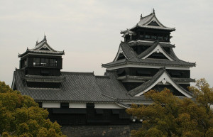 Kumamoto - central tower (donjon) of the Kumamoto – фотографии Японии