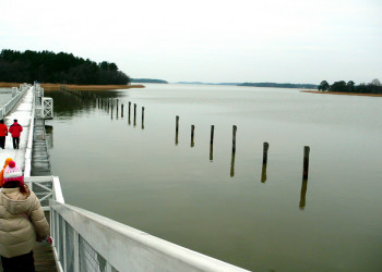 Мостик на остров парка Страна муми-троллей (Moomin World) – фотографии Финляндии