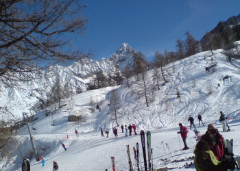 Лыжники в Ле-Гранд-Монте, Франция. Фото 5 – фотографии Франции