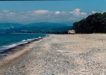 Галечный пляж Гулрыпш – фотографии Абхазии