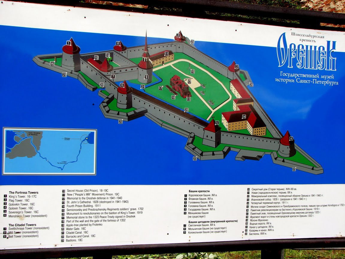 Указатель в Шлиссельбурге, Россия – фотографии России