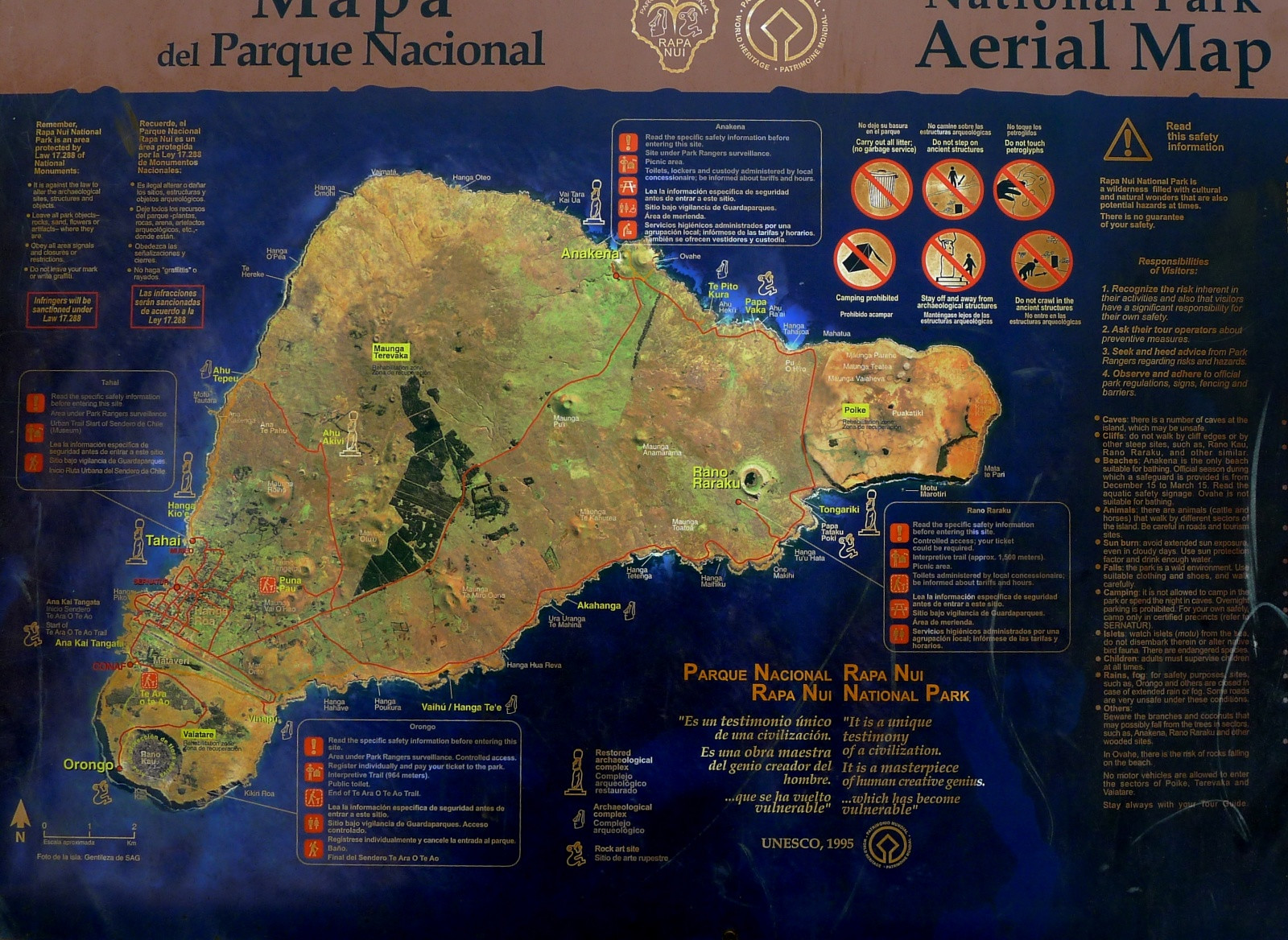 Карта острова Пасхи – фотографии Чили