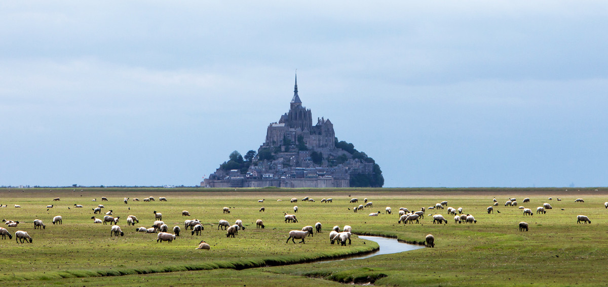 Остров-крепость Мон-Сен-Мишель, Нормандия, Франция – фотографии Франции