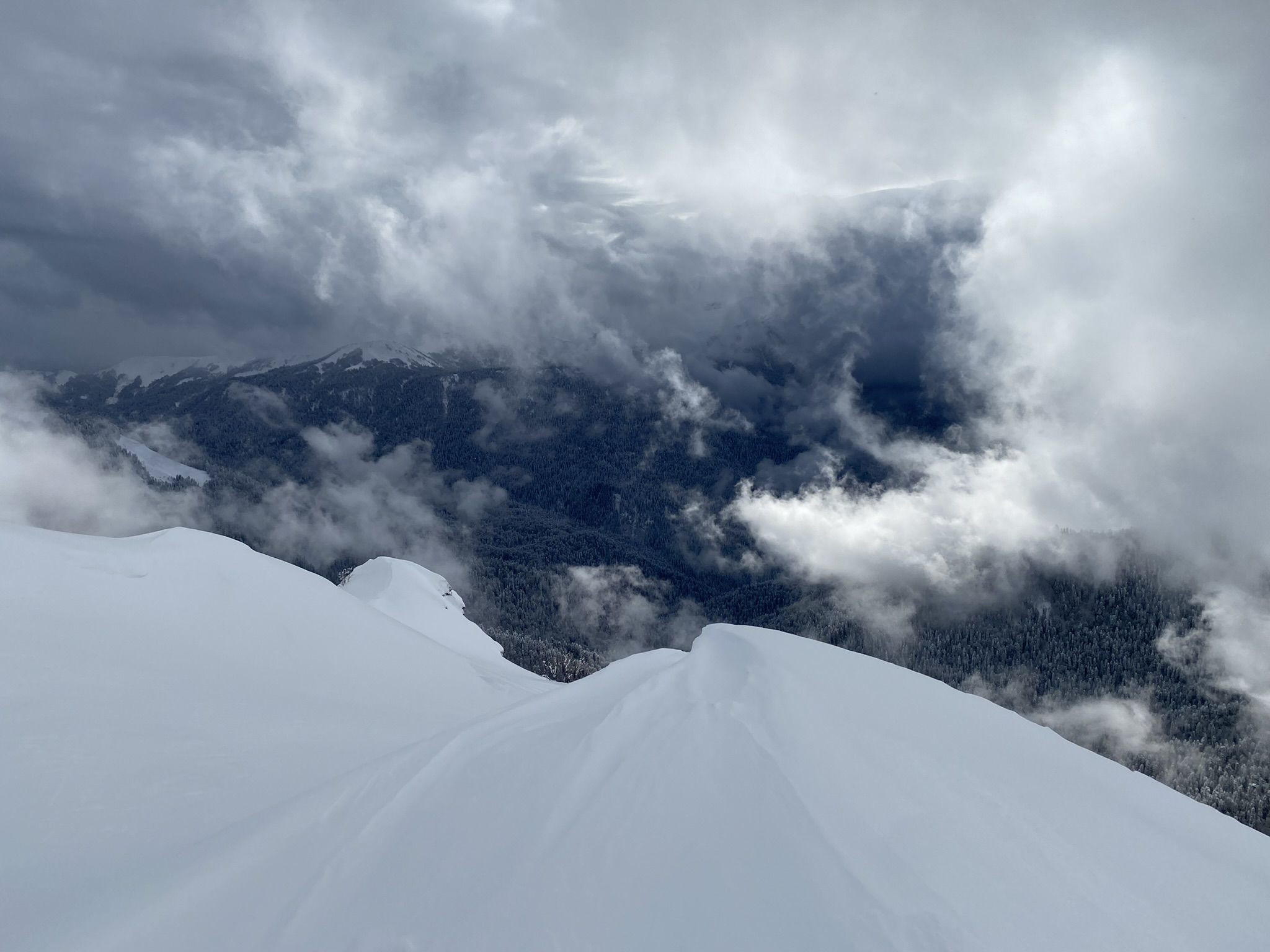 Вид с Южного склона Розы Хутор - вершина Каменный столб – фотографии России