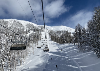 Канатная дорога Эдельвейс на Роза Хутор – фотографии России