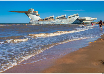 Экраноплан лунь Каспийский монстр. – фотографии