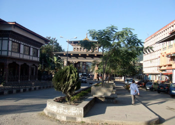 Ворота, отделяющие Бутан от Индии (граница) – фотографии Бутана