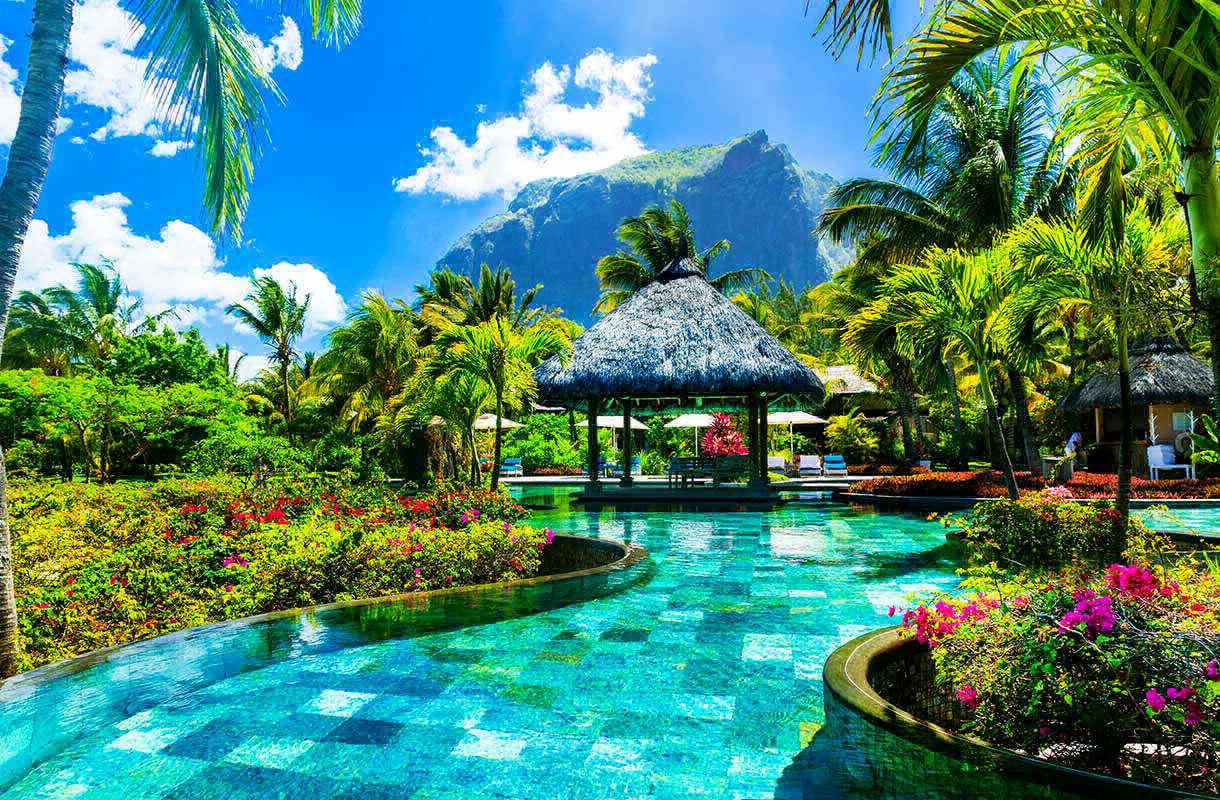 Бассейн и места отдыха. Маврикий – фотографии Маврикия