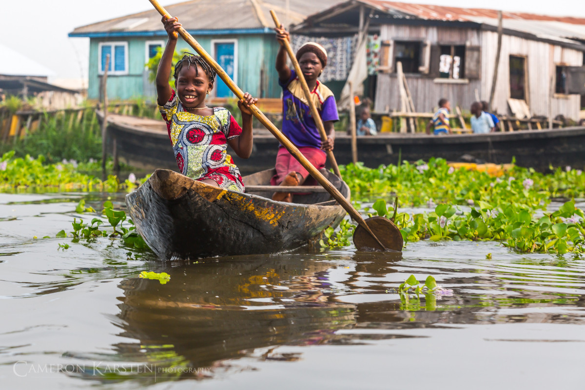 Деревня Ганвье (Ganvie) на озере Нокуэ – фотографии Бенина