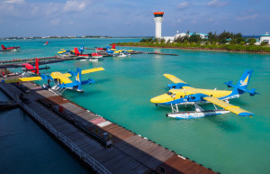 Причал с гидросамолетами в аэропорту Мале – фотографии Мальдивских островов