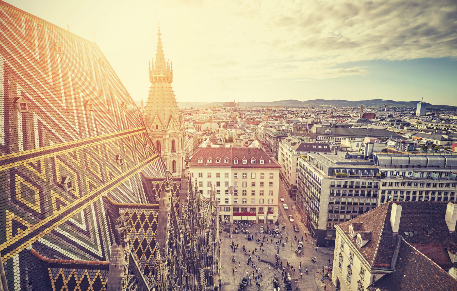 Вид с крыши кафедрального Собор Святого Стефана в Вене – фотографии Австрии