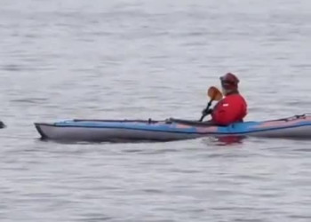 Акула или кит проплывает у каноэ? – видео США