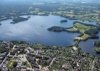 Панорамный вид на город Зарасай и озеро Зарасас – фотографии Литвы