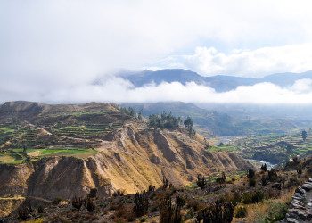 Панорамный вид на каньон Колка (Valle del Colca), Перу – фотографии Перу