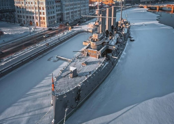 Аврора зимой, Питер – фотографии России