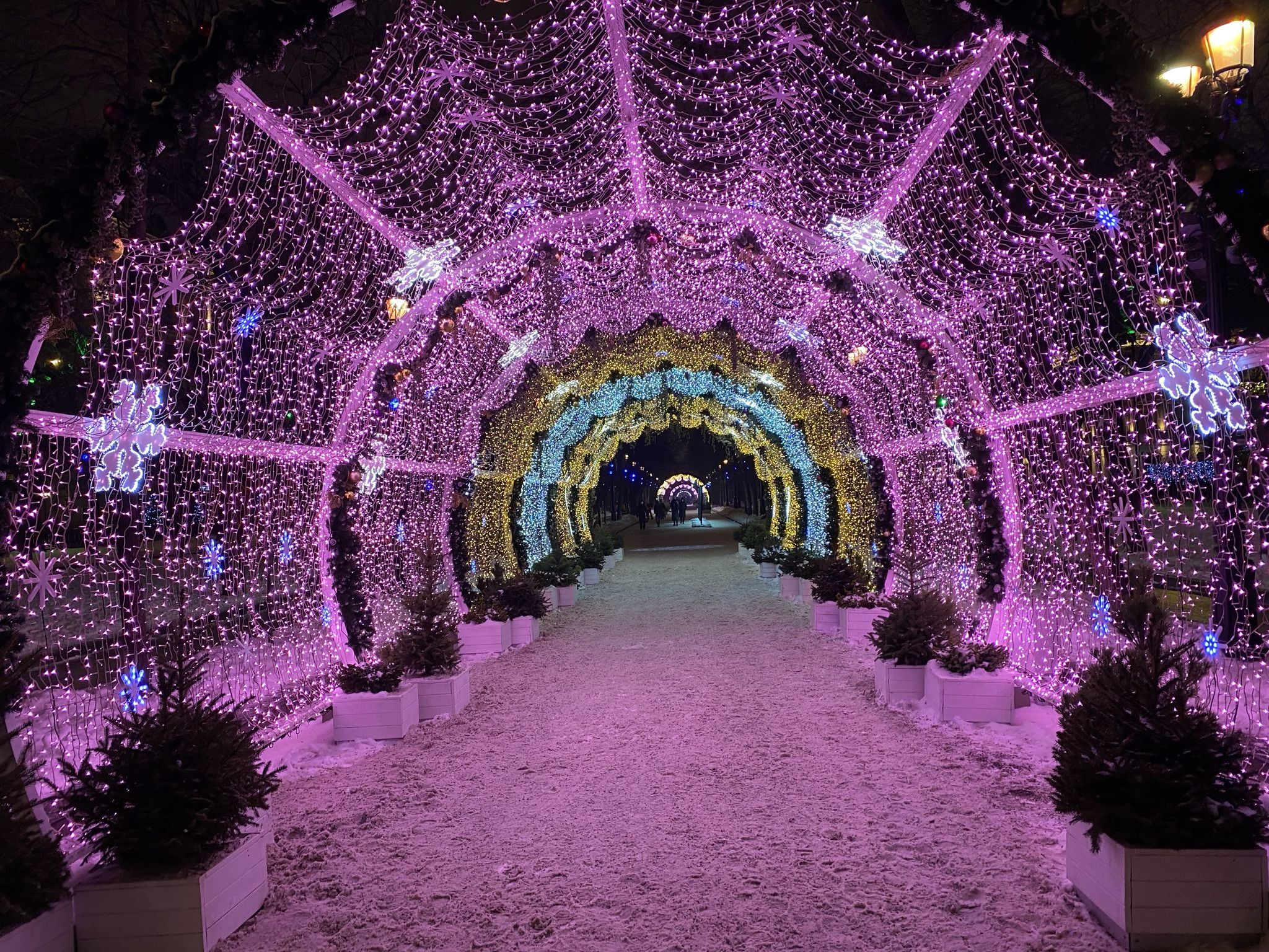 Тверской бульвар в Москве, новогодняя ночь 31 декабря 2020 – фотографии России