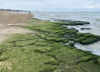 Пляж в районе Приморского парка в Дербенте – фотографии России