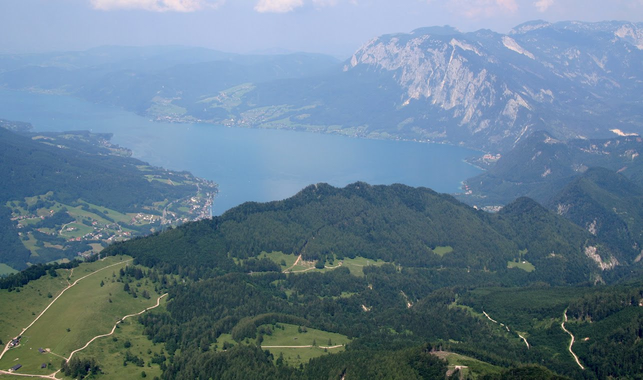 Озеро Аттерзее с высоты. Австрия – фотографии Австрии