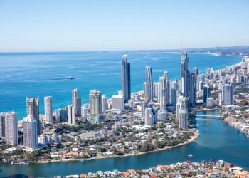 Вид с самолёта на побережье Gold Cost – фотографии Австралии