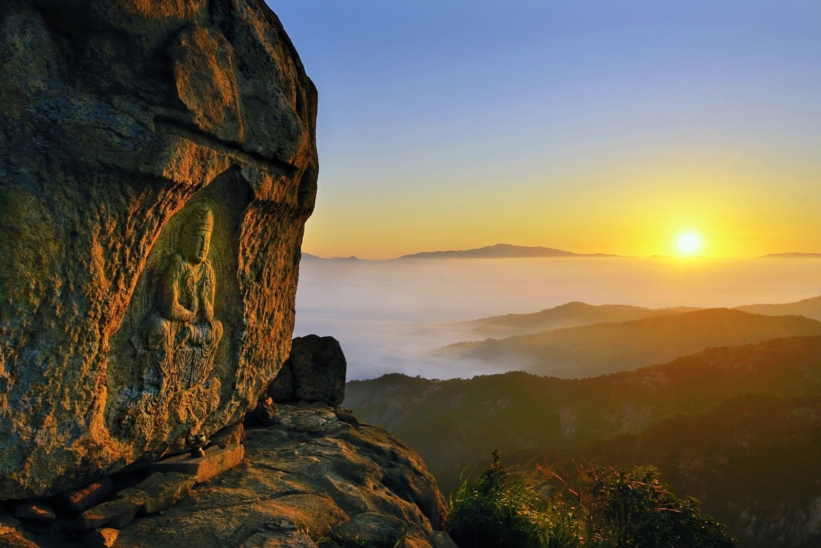 Закат, вид с горы Намсан в Южной Корее – фотографии Южной Кореи