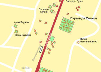 Карта местности в Теотиуакане, Мексика – фотографии Мексики