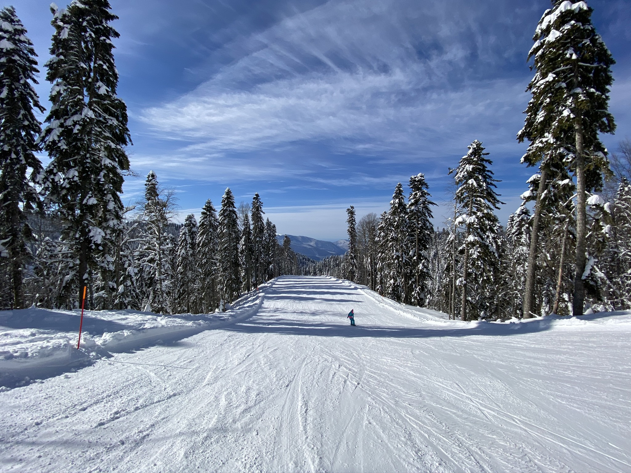 Пейзажи Южного склона в феврале на Роза Хутор – фотографии России