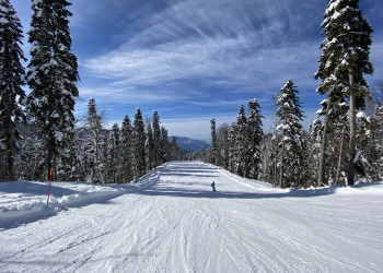Пейзажи Южного склона в феврале на Роза Хутор – фотографии России