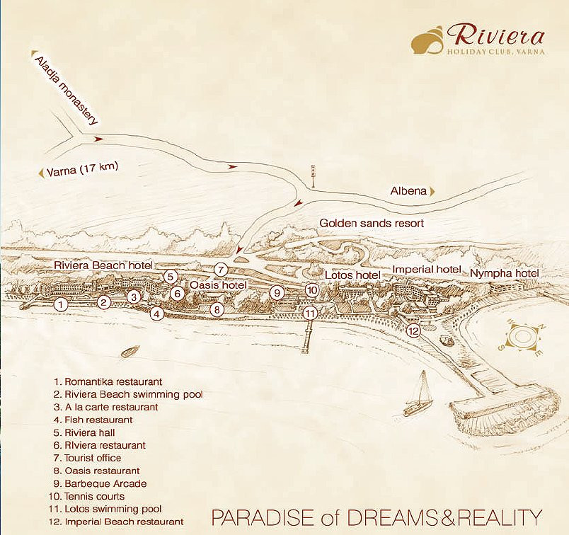 Карта местности Ривьеры, Болгария – фотографии Болгарии