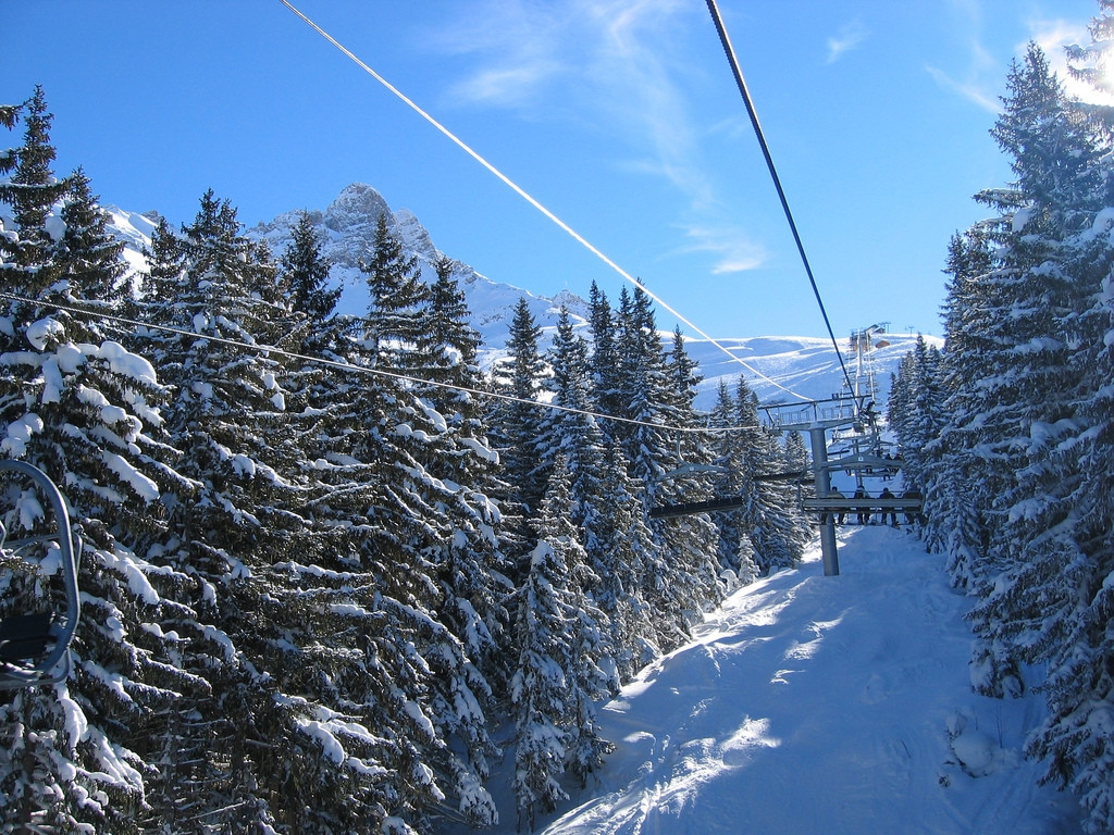 Подьёмник в Мерибель, Франция. Фото 2 – фотографии Франции